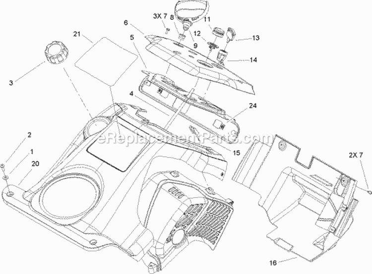 Shroud And Control Panel Assembly Diagram and Parts List for 33005 260000001-260999999 - 2006 Lawn Boy Snow Blower